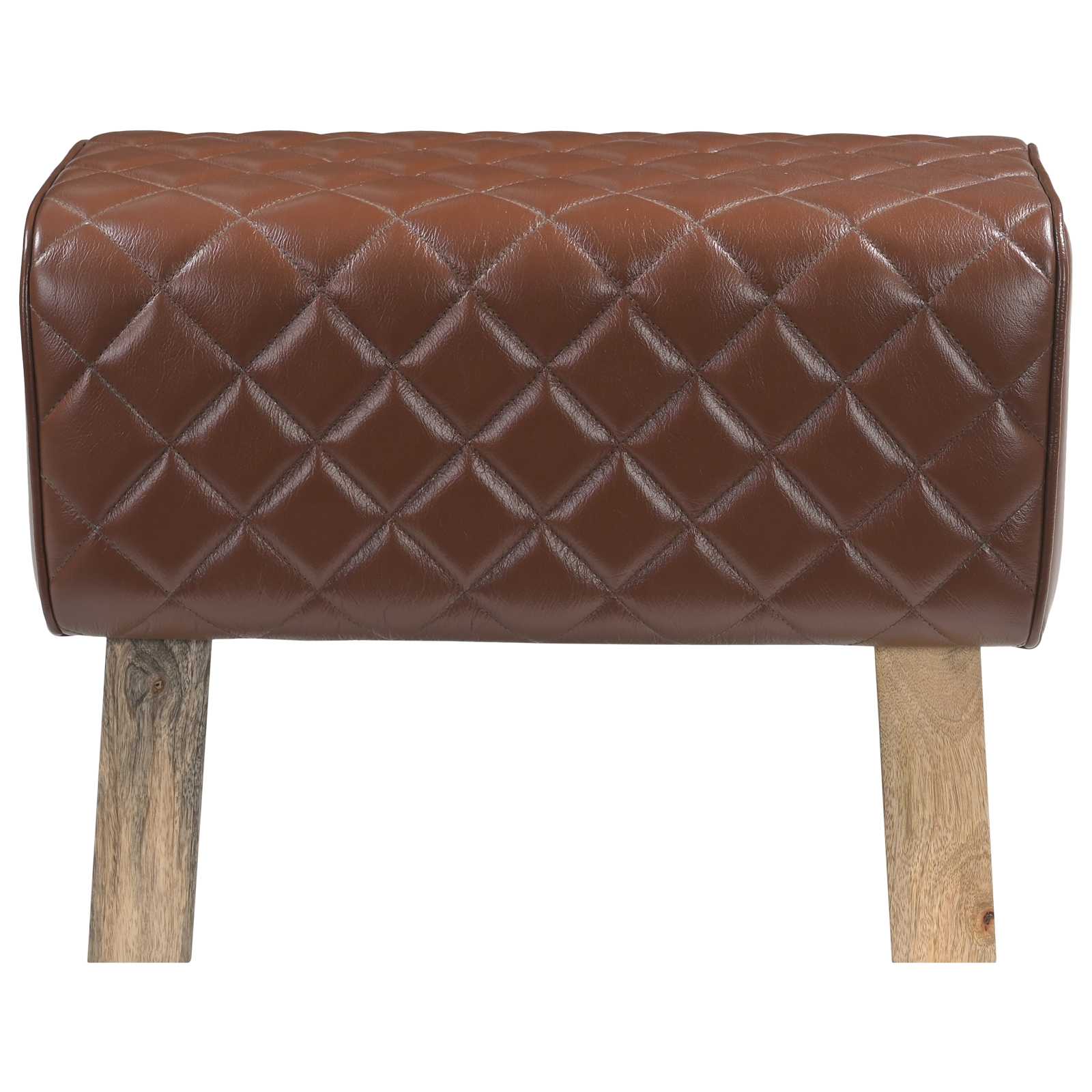 Penkki 60 x 30 x 45 cm Aitoa Nahkaa Ruskea timantti - Image 2