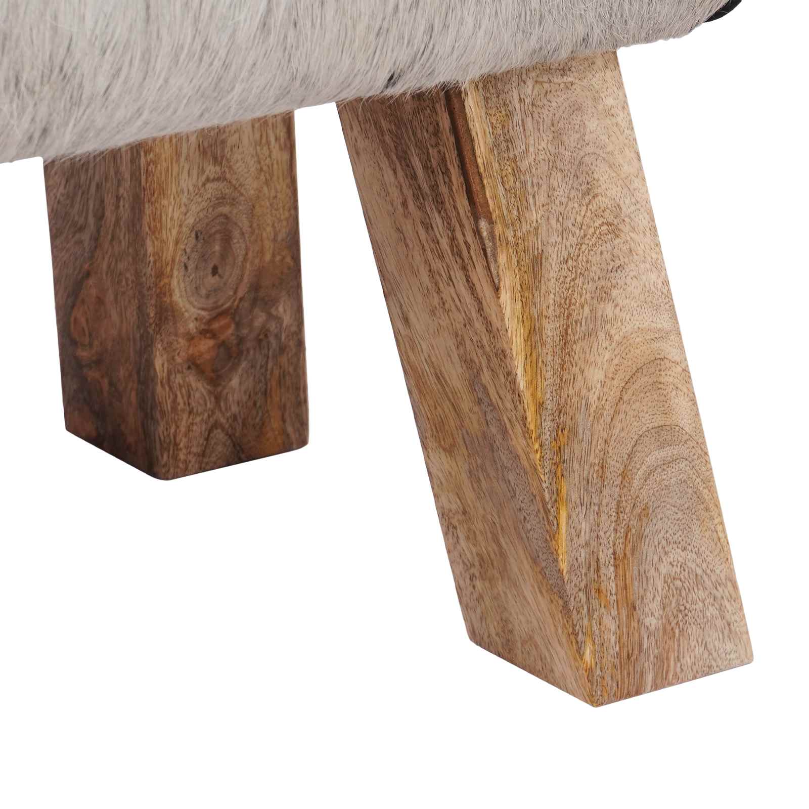 klop 60 x 30 x 45 cm Pravo usnje Črna in bela