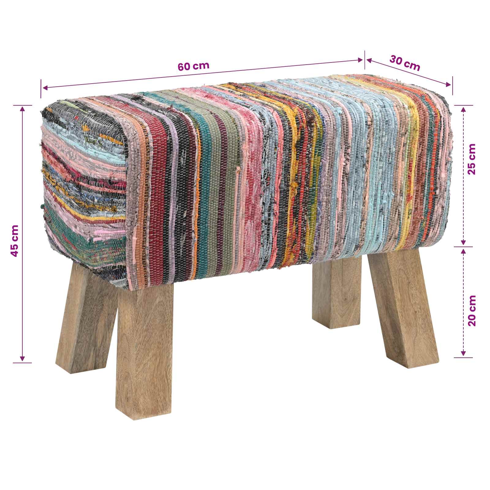 Penkki 60 x 30 x 45 cm Aitoa Nahkaa Monivärinen - Image 11