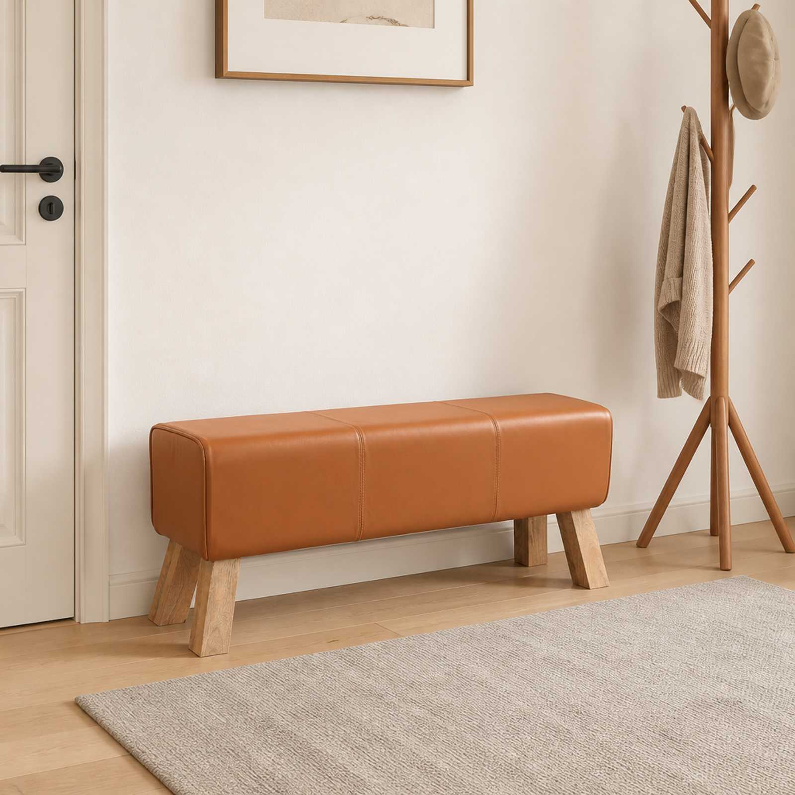 Penkki 110 x 30 x 45 cm Aitoa Nahkaa Ruskea