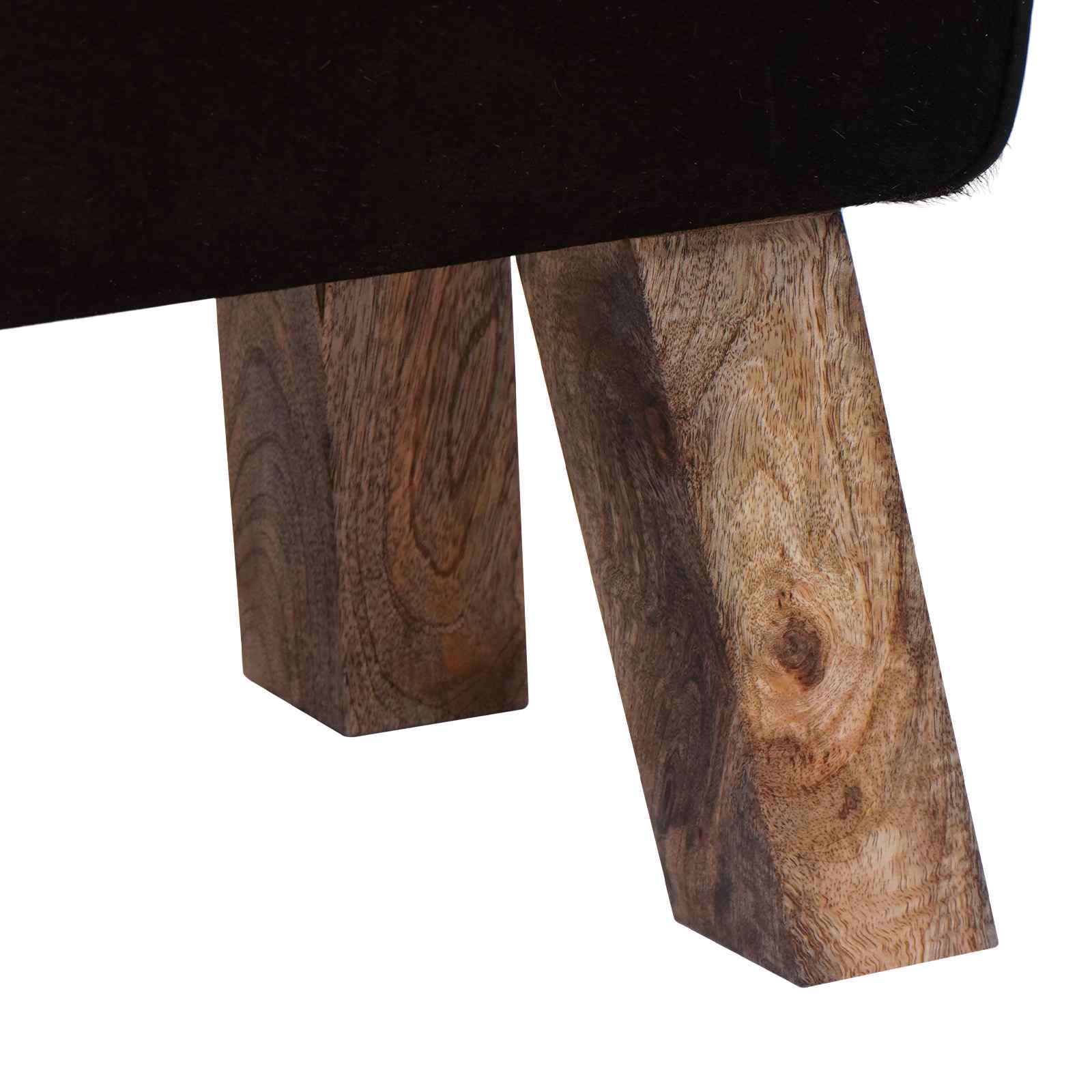 klop 110 x 30 x 45 cm Pravo usnje Črna in bela