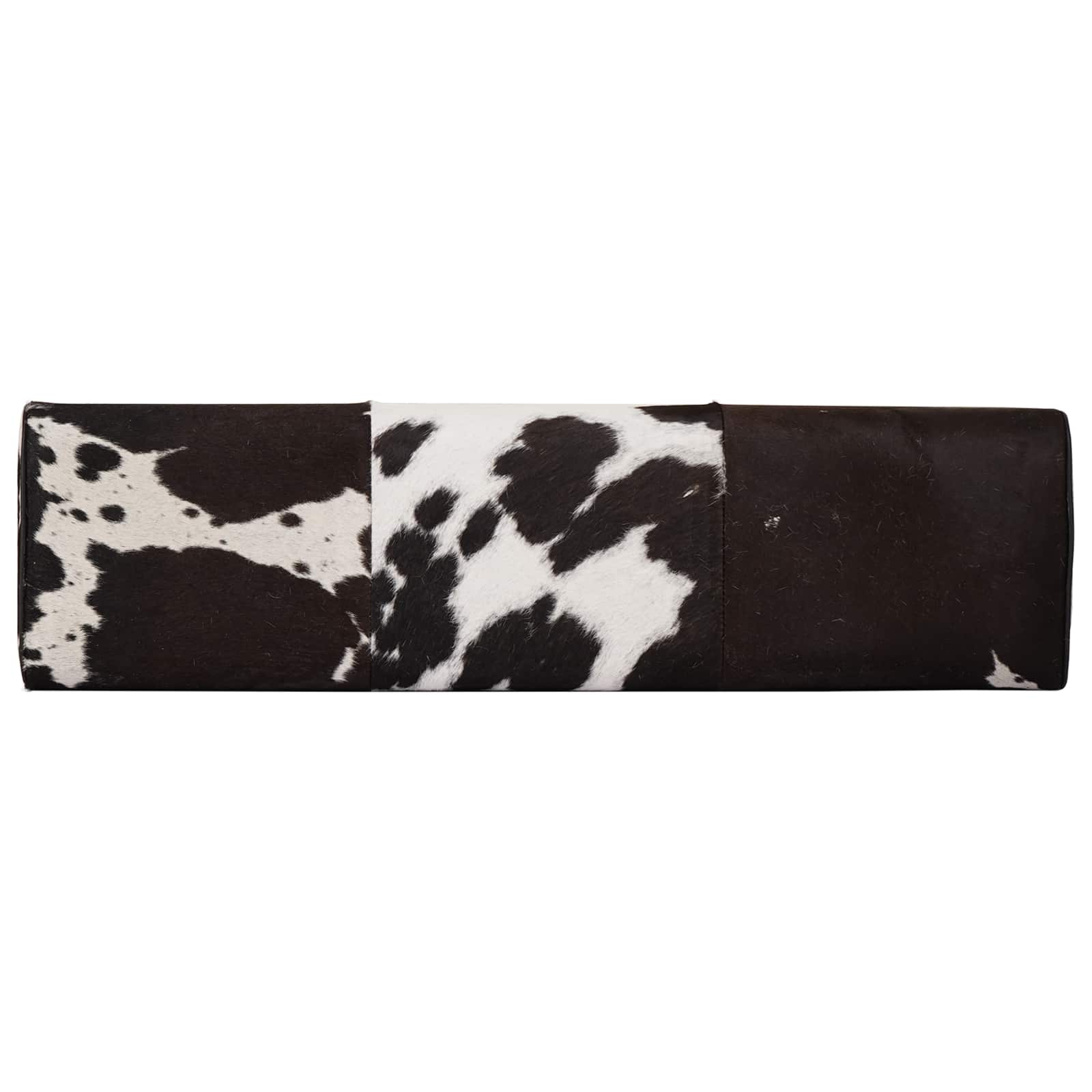 klop 110 x 30 x 45 cm Pravo usnje Črna in bela