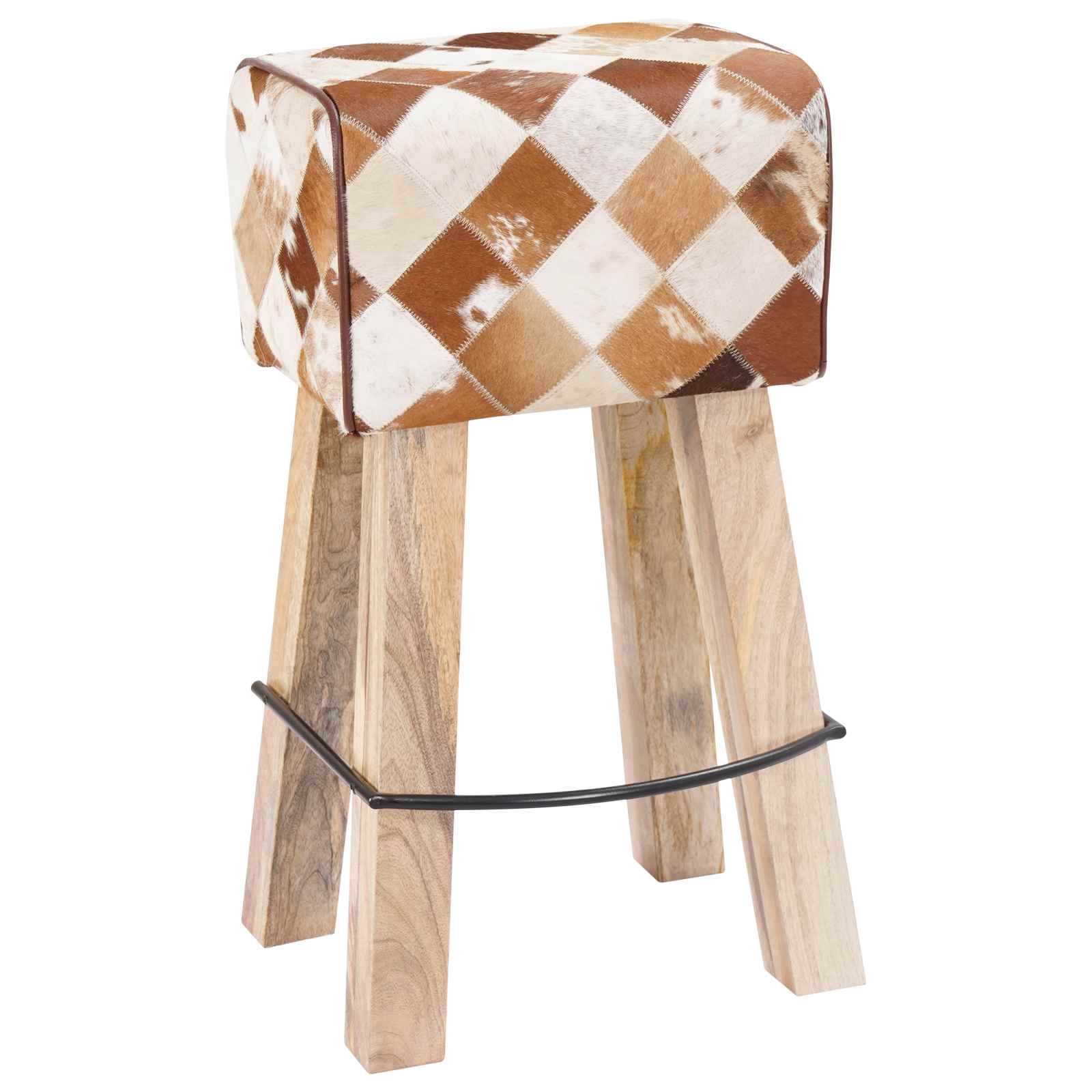Barski stol 2 kos Rjav patchwork 44 x 33 x 74 cm Pravo usnje