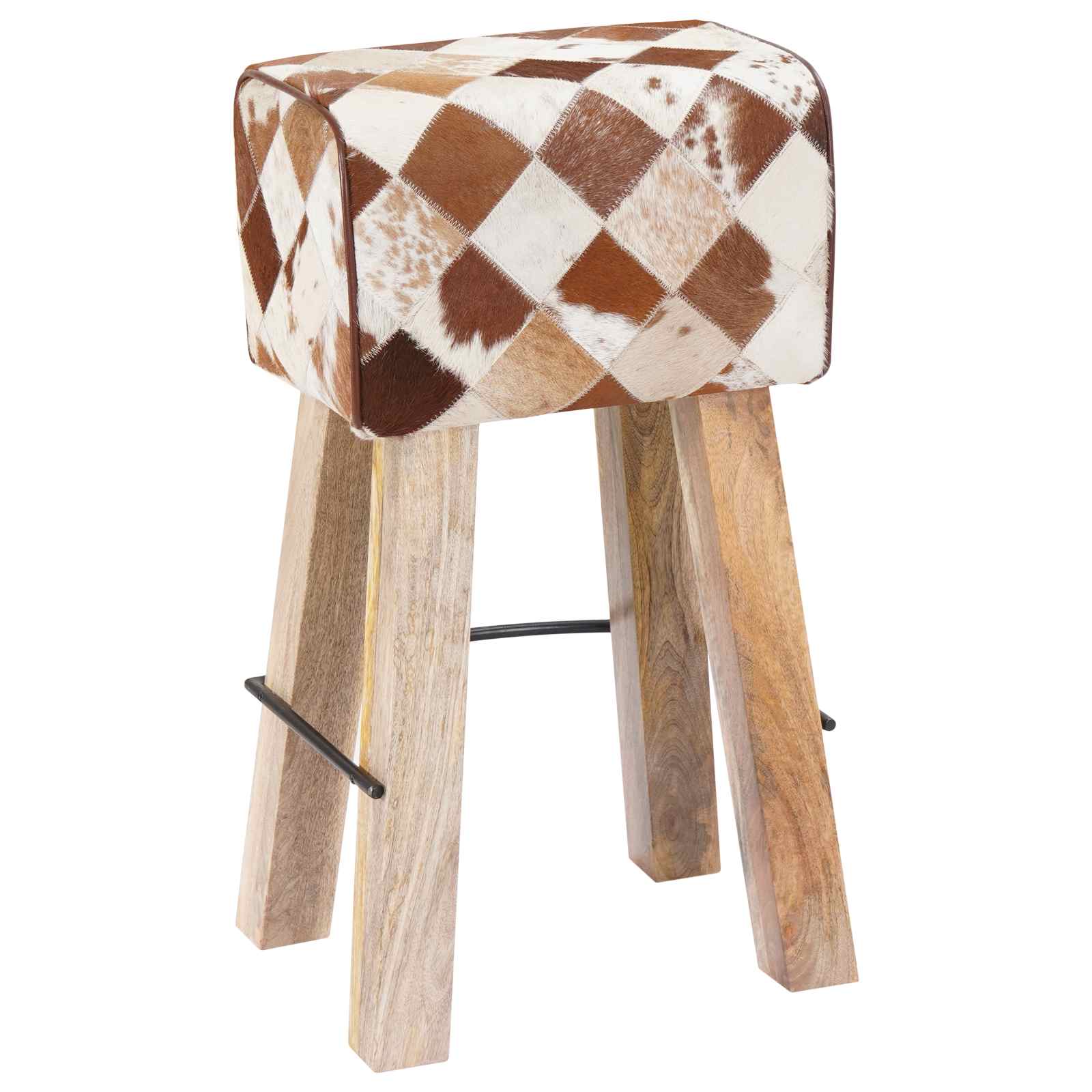 Barski stol 2 kos Rjav patchwork 44 x 33 x 74 cm Pravo usnje
