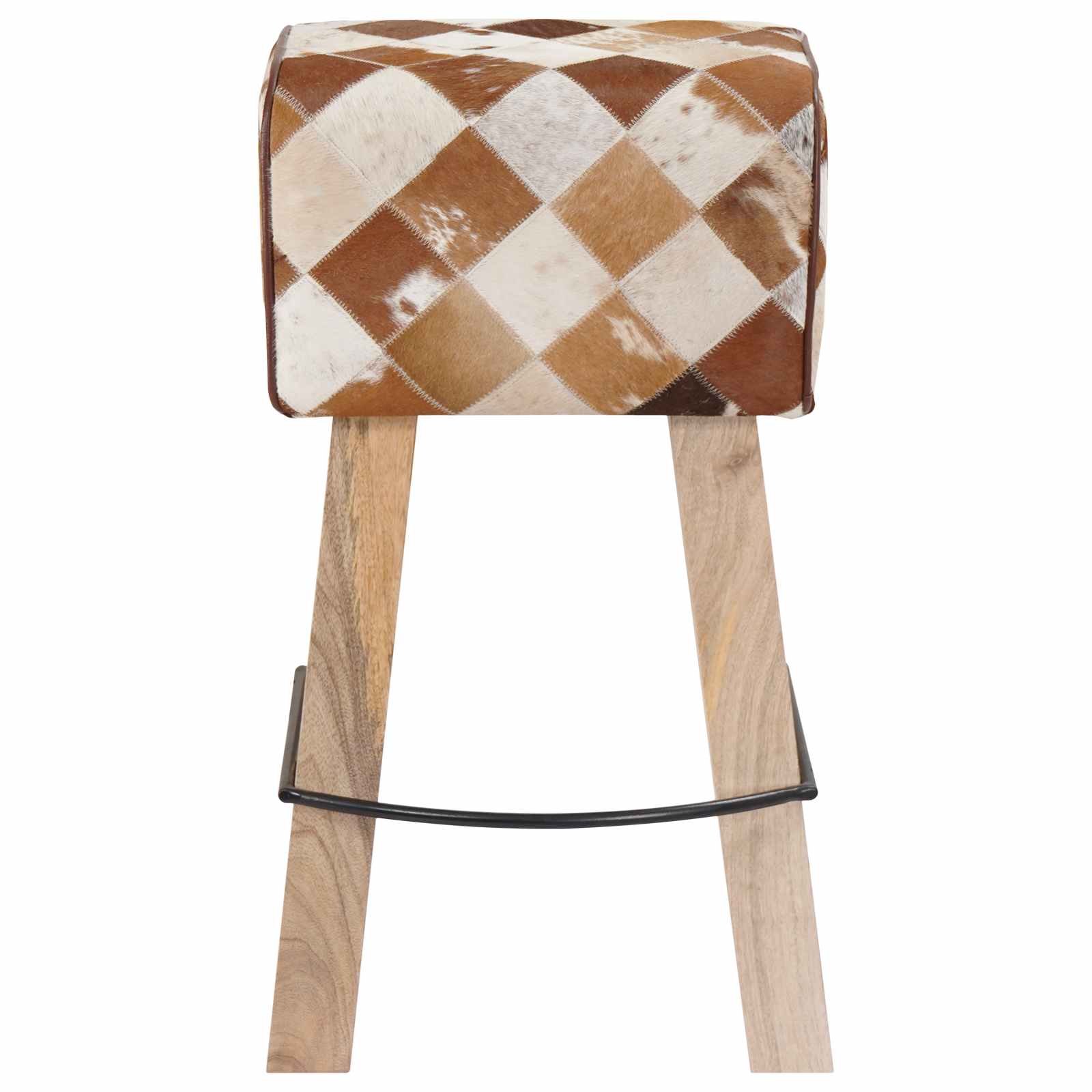 Barski stol 2 kos Rjav patchwork 44 x 33 x 74 cm Pravo usnje