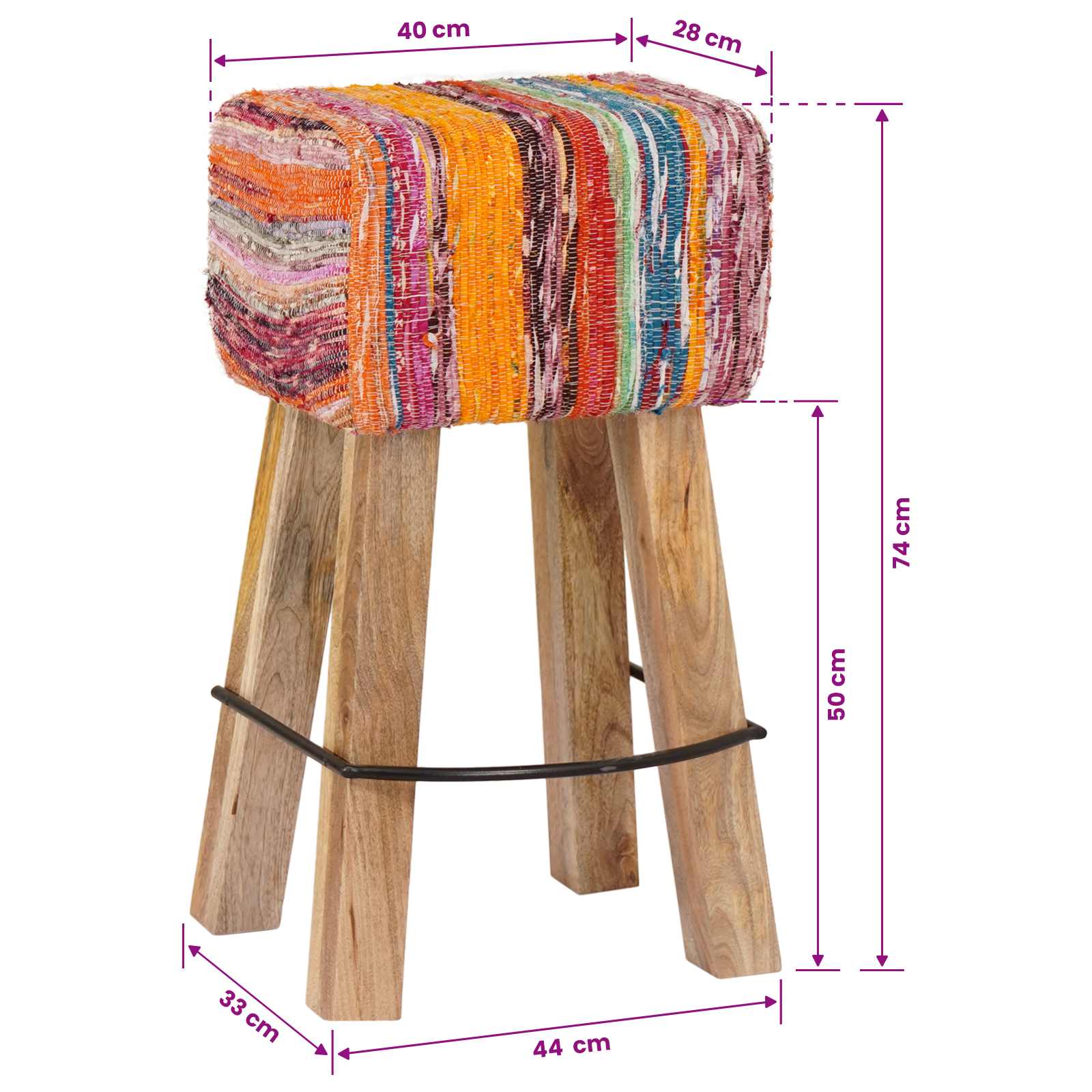 Barski stol 2 kos večbarvno 44 x 33 x 74 cm Pravo usnje