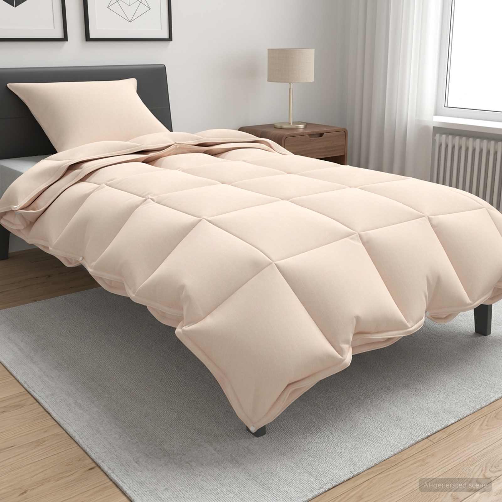 vidaXL Bettwäsche-Set Beige 137 x 200 cm Baumwolle, Kapok, Polyester