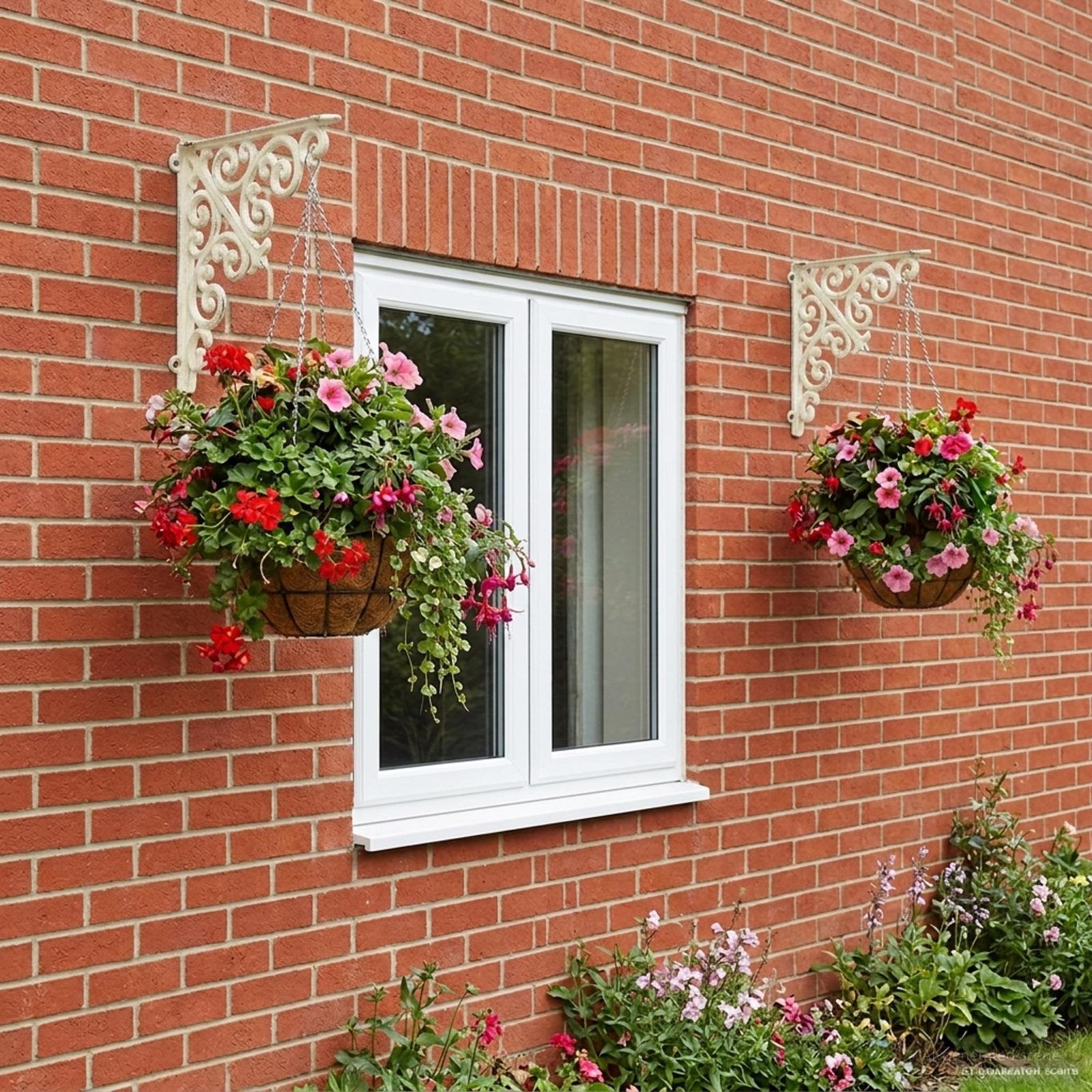 Wandplank Beugels 12 st Antiek wit 9,5 x 9,5 x 3 cm Staal