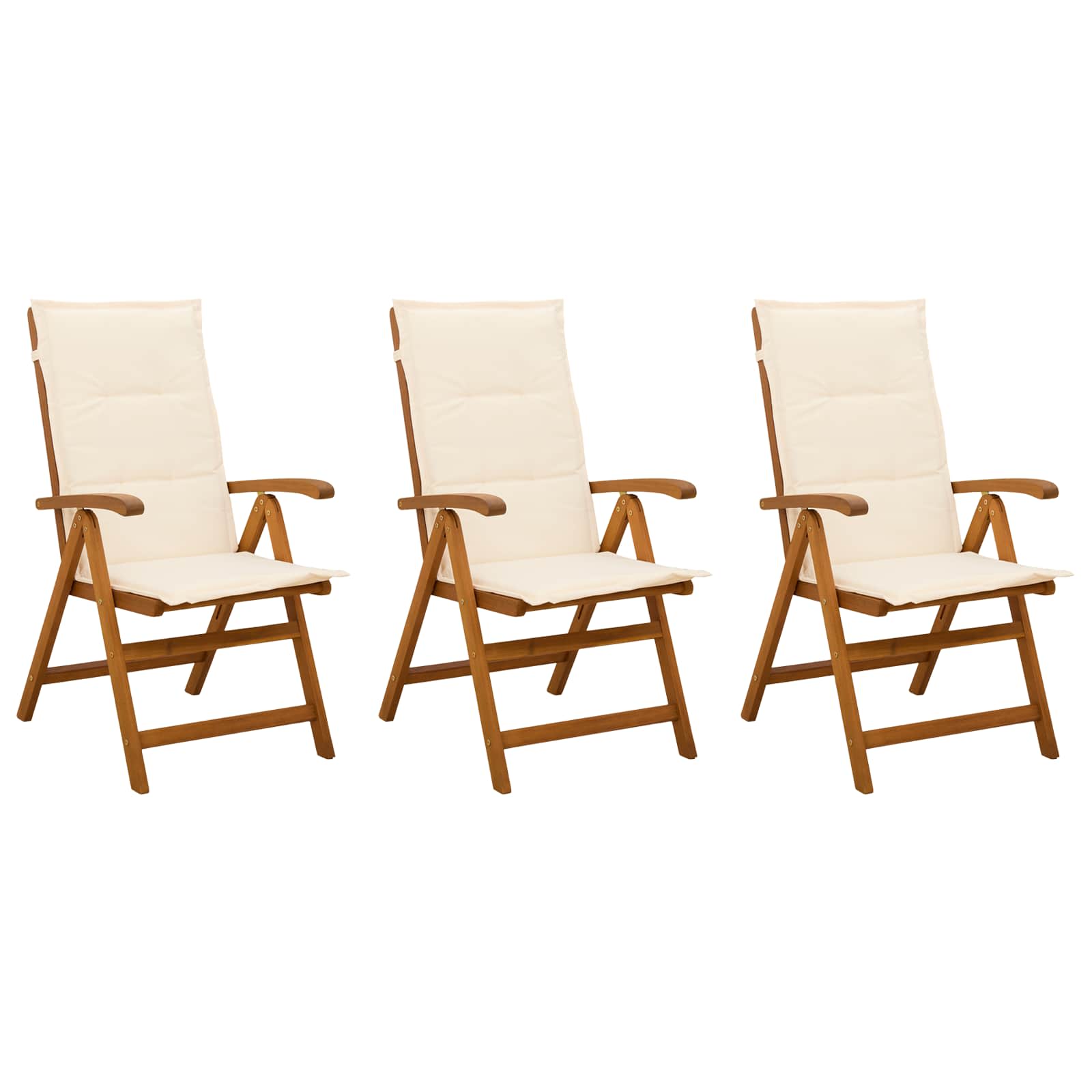Recliner Tuinstoelen 3 st Naturel Massief Acaciahout image 2