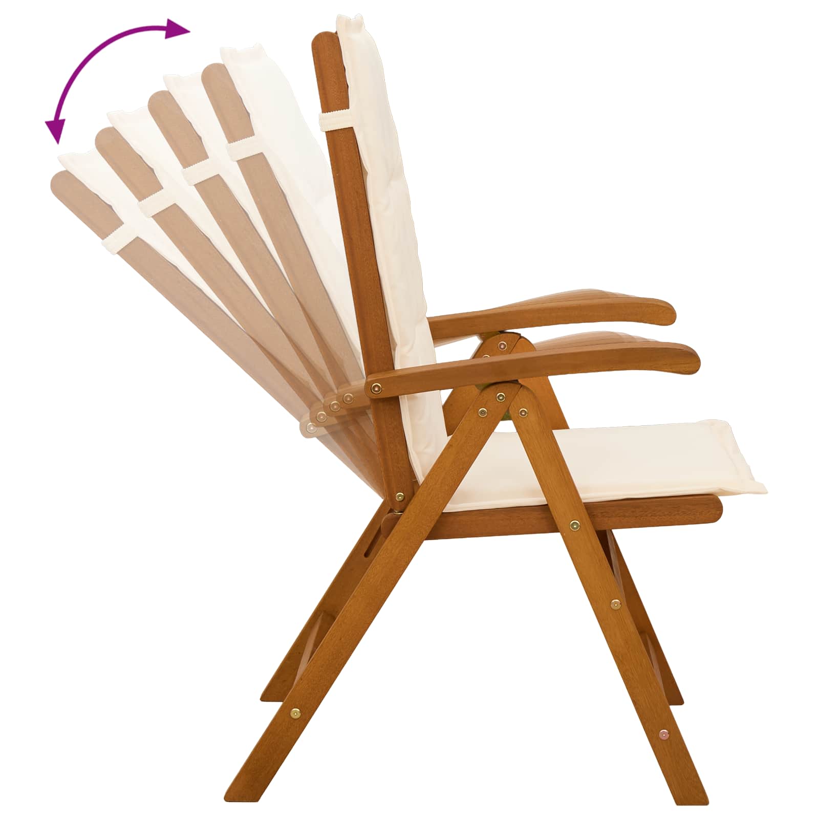 Recliner Tuinstoelen 3 st Naturel Massief Acaciahout image 7