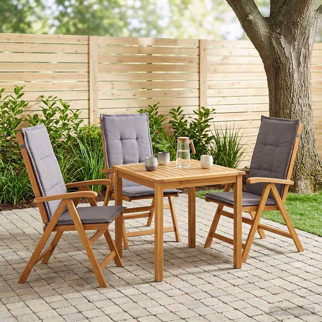 Recliner Tuinstoelen 3 st Naturel Massief Acaciahout image 1
