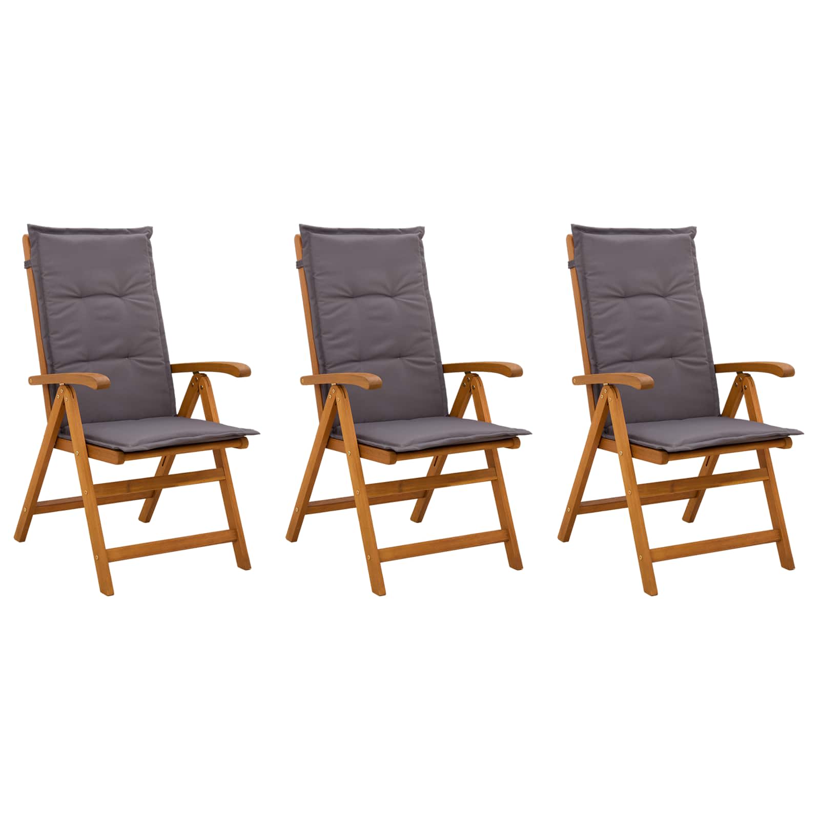 Recliner Tuinstoelen 3 st Naturel Massief Acaciahout image 2