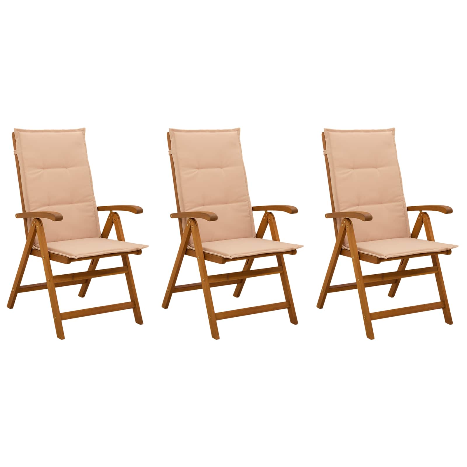Recliner Tuinstoelen 3 st Naturel Massief Acaciahout image 2