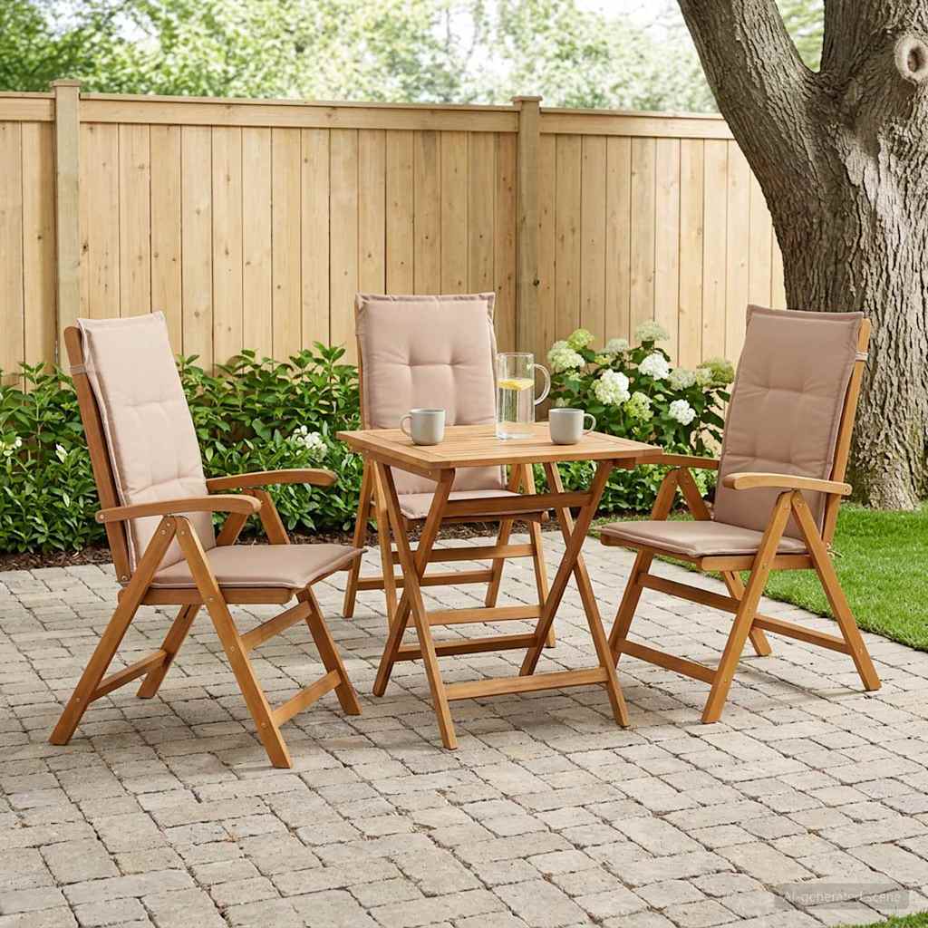 Recliner Tuinstoelen 3 st Naturel Massief Acaciahout image 1