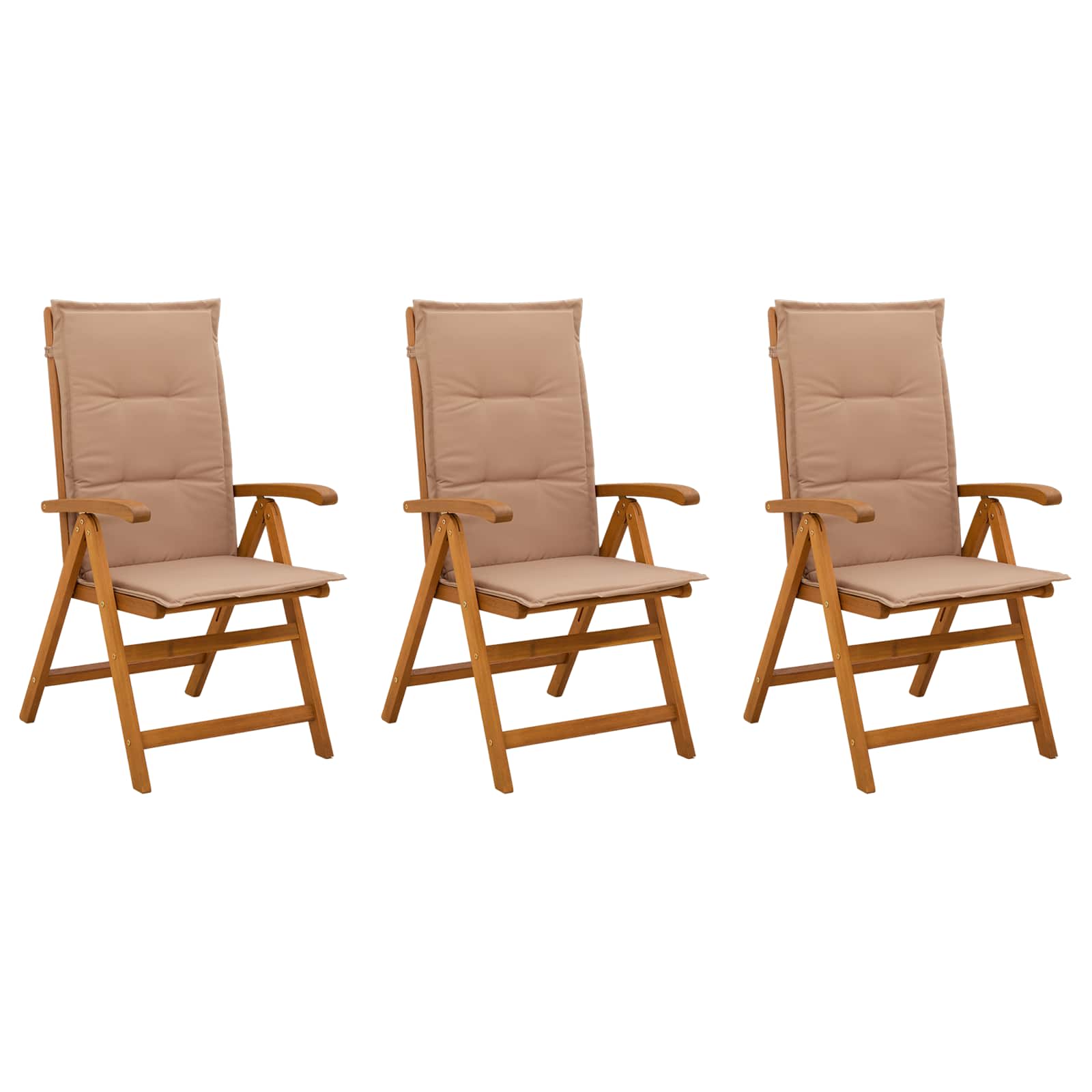 Recliner Tuinstoelen 3 st Naturel Massief Acaciahout image 2