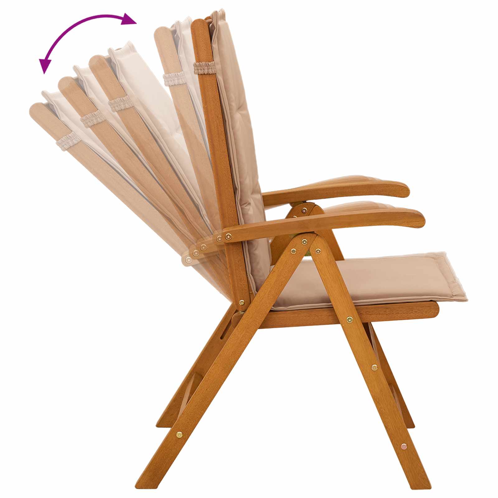 Recliner Tuinstoelen 3 st Naturel Massief Acaciahout image 7