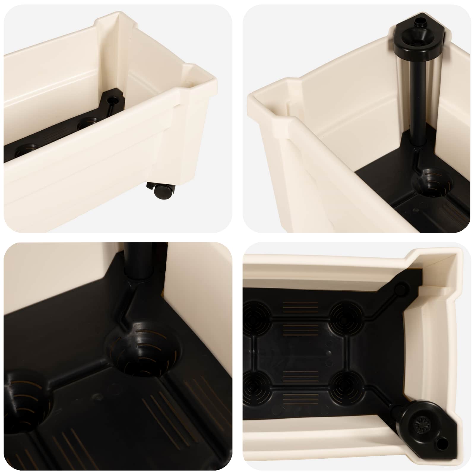 Calypso plantenbak met wielen Wit 79 x 35 x 33 cm PP image 7
