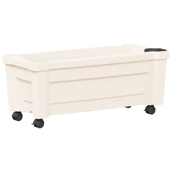vidaXL Calypso pott ratastega PP Valge
