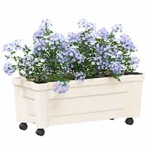 Květináč Calypso s koly Bílá 79 x 35 x 33 cm PP - obrázek 3
