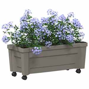 Květináč Calypso s koly Šedá 79 x 35 x 33 cm PP - obrázek 2