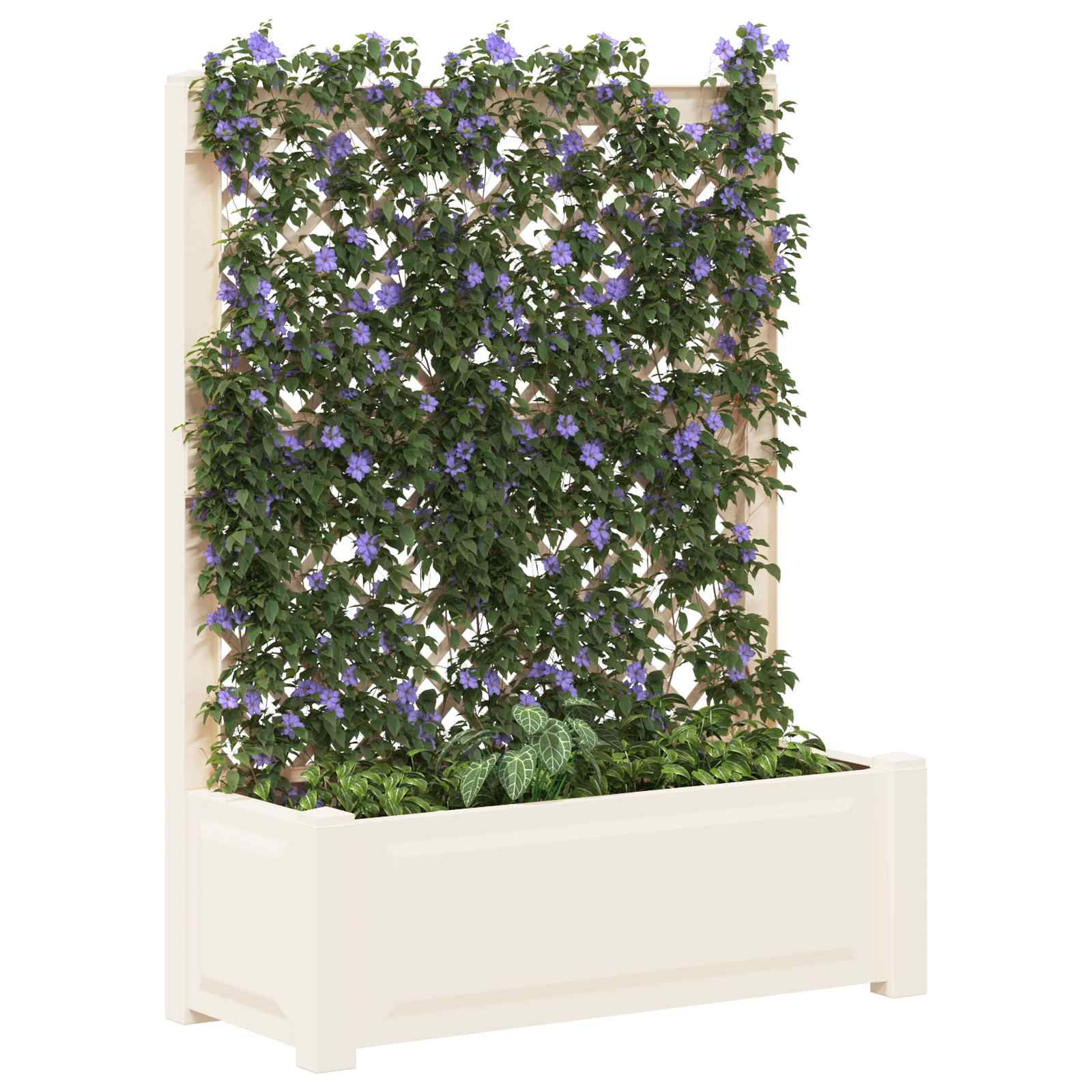 Grote plantenbak met trellis Wit 99,5 x 43 x 133,5 cm PP image 2