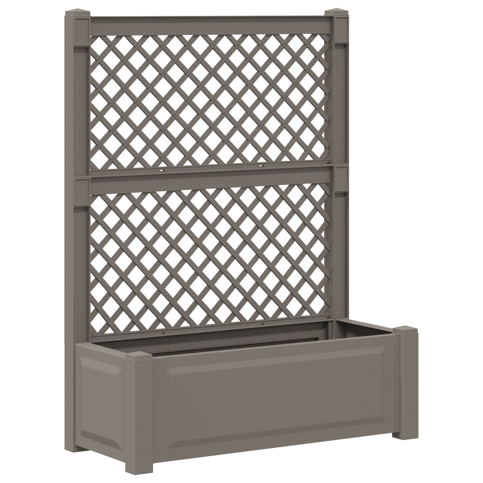 Grote plantenbak met trellis Grijs 99,5 x 43 x 133,5 cm PP image 2