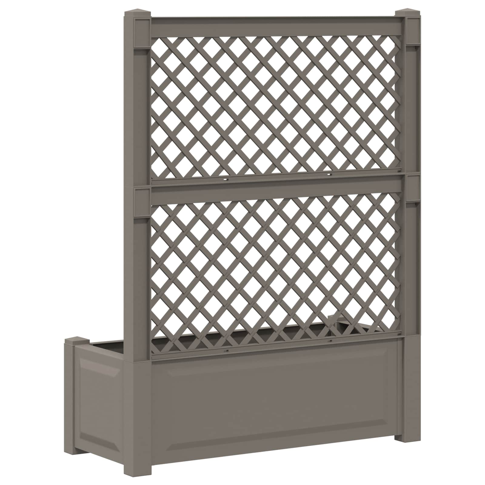 Grote plantenbak met trellis Grijs 99,5 x 43 x 133,5 cm PP image 6