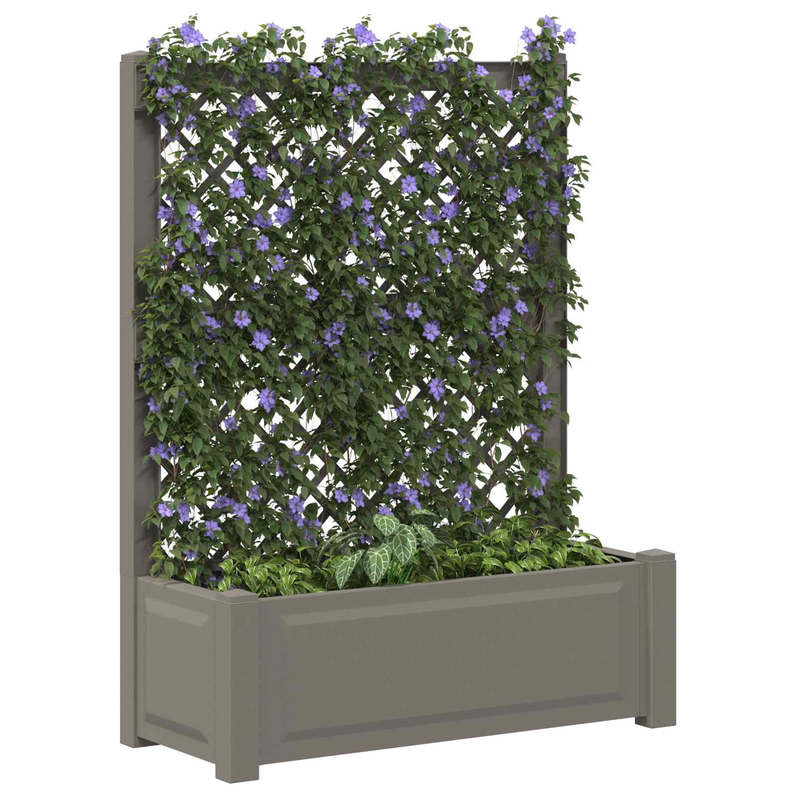 Grote plantenbak met trellis Grijs 99,5 x 43 x 133,5 cm PP image 3