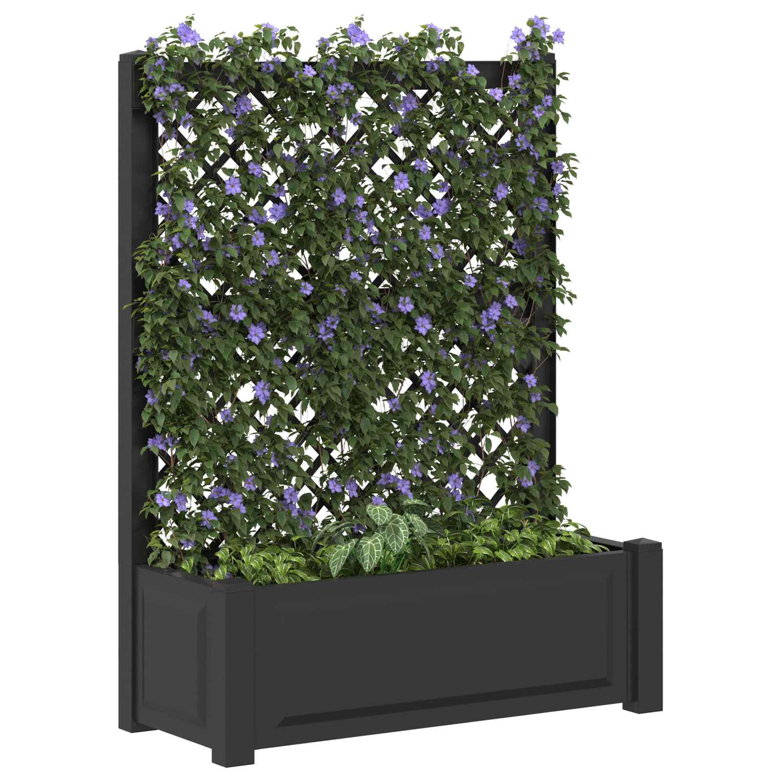 Grote plantenbak met trellis Antracietkleurig image 2