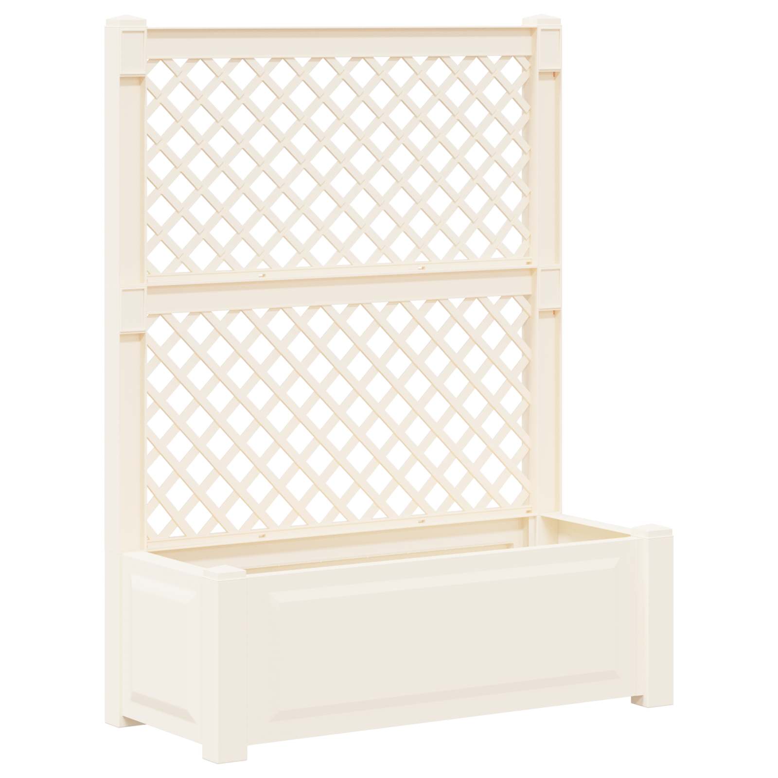Grote plantenbak met trellis 2 pcs Wit 143 x 143 x 133,5 cm PP image 3