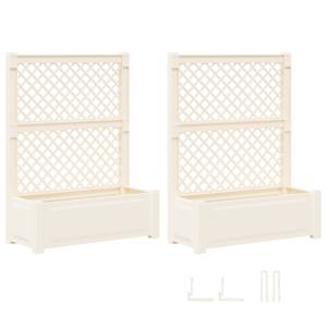 Velký květináč s treláží 2 pcs Bílá 143 x 143 x 133,5 cm PP - obrázek 4