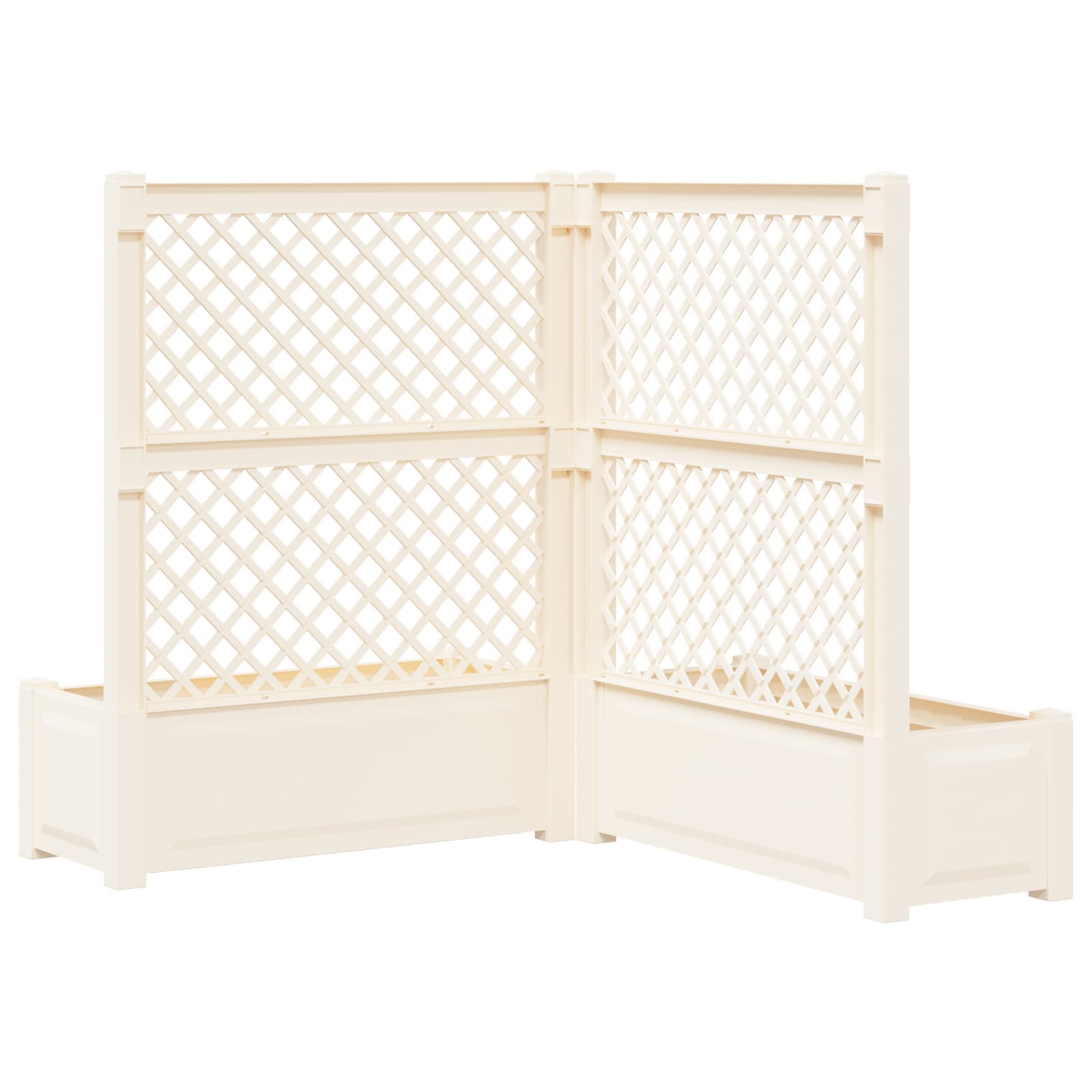 Grote plantenbak met trellis 2 pcs Wit 143 x 143 x 133,5 cm PP image 7