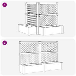 Velký květináč s treláží 2 pcs Bílá 143 x 143 x 133,5 cm PP - obrázek 9