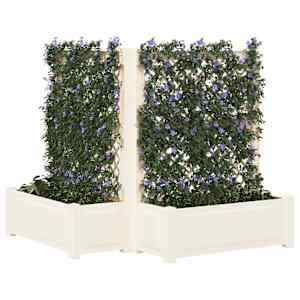 Velký květináč s treláží 2 pcs Bílá 143 x 143 x 133,5 cm PP - obrázek 2