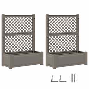 Velký květináč s treláží 2 pcs Šedá 143 x 143 x 133,5 cm PP - obrázek 4