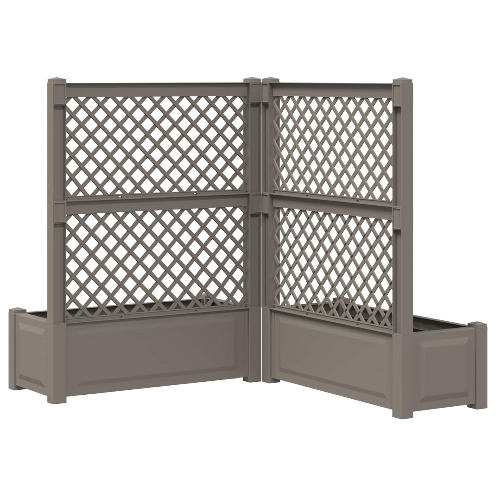 Grote plantenbak met trellis 2 pcs Grijs 143 x 143 x 133,5 cm image 7