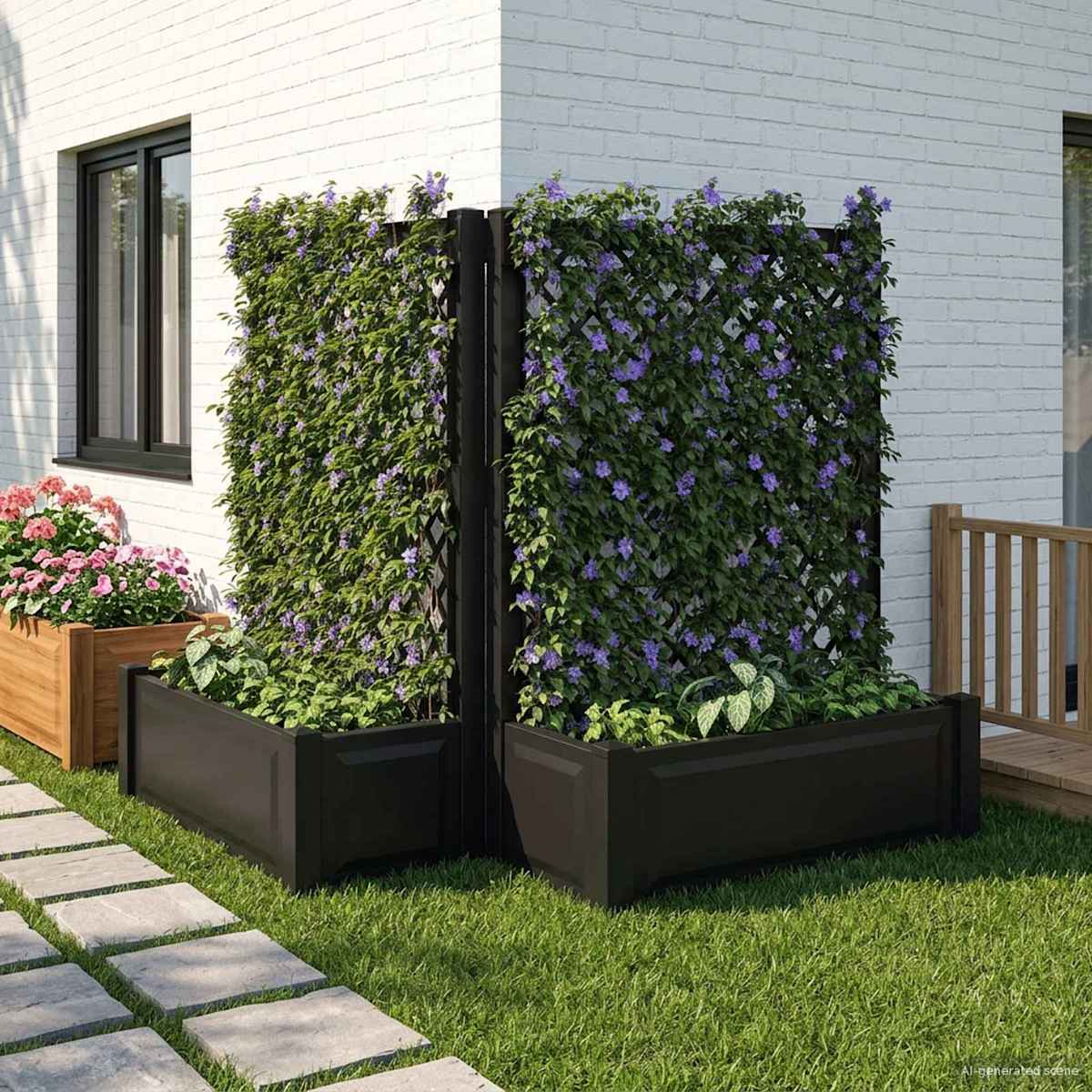 Stor blomsterkasse med espalier PP