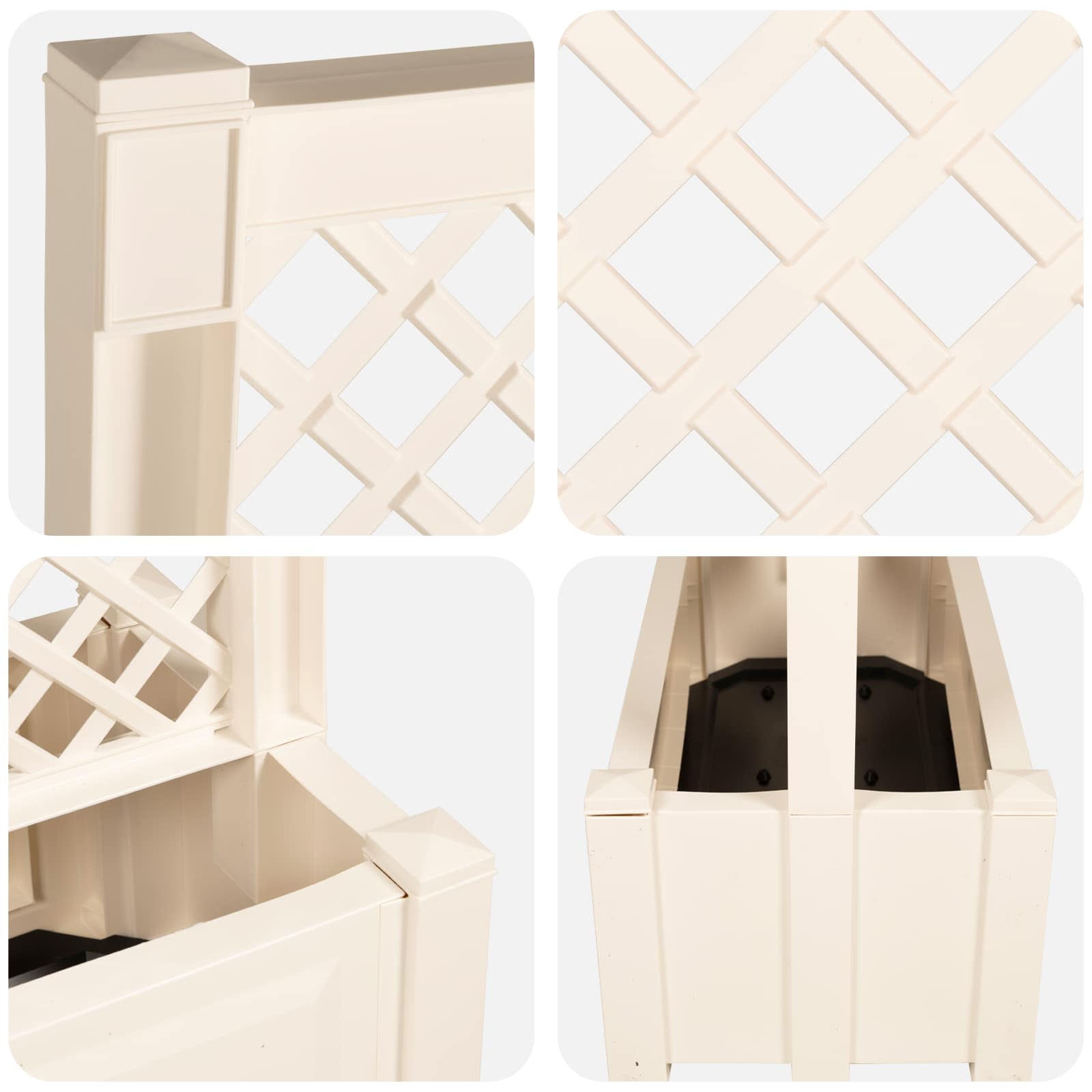 Grote planter met trellis Wit 99,5 x 43 x 133,5 PP image 5