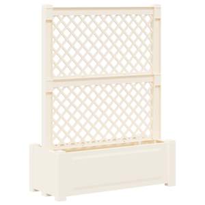 vidaXL Suur pott trellisega Valge 99,5 x 43 x 133,5 PP