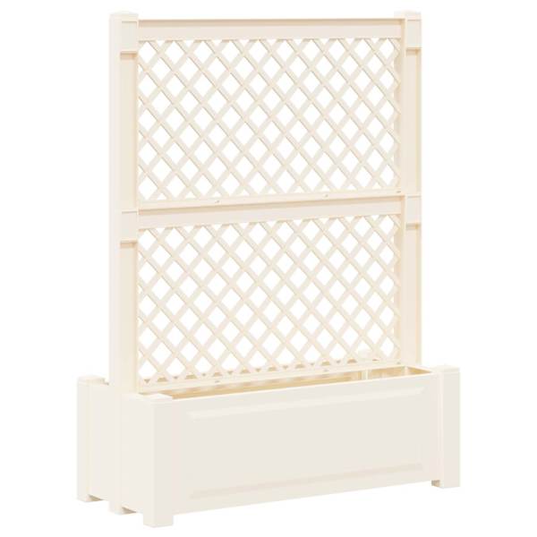 vidaXL Suur pott trellisega Valge 99,5 x 43 x 133,5 PP