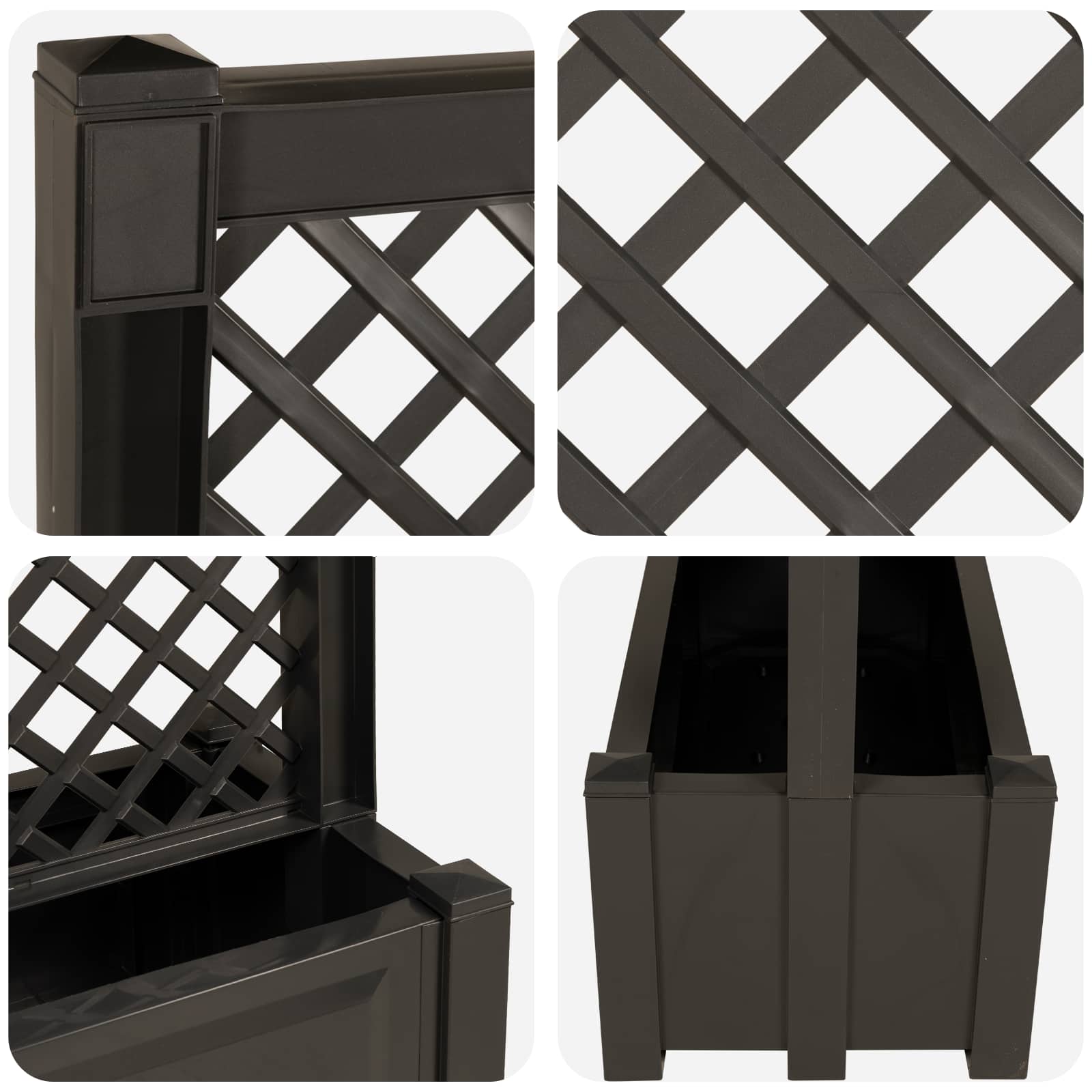Grote planter met trellis Antracietkleurig 99,5 x 43 x 133,5 PP image 5