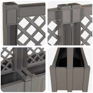 Velký květináč s treláží 2 pcs Šedá 200 x 43 x 133,5 cm PP - obrázek 6