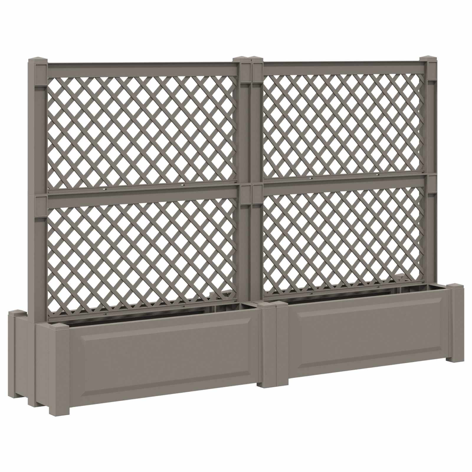 Grote planter met trellis 2 pcs Grijs 200 x 43 x 133,5 cm PP image 2