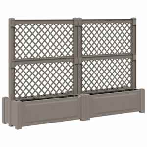 Velký květináč s treláží 2 pcs Šedá 200 x 43 x 133,5 cm PP - obrázek 2