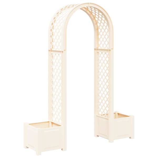 vidaXL Roosi kaar koos istutuskastiga Valge 168,5 x 43 x 207 cm PP