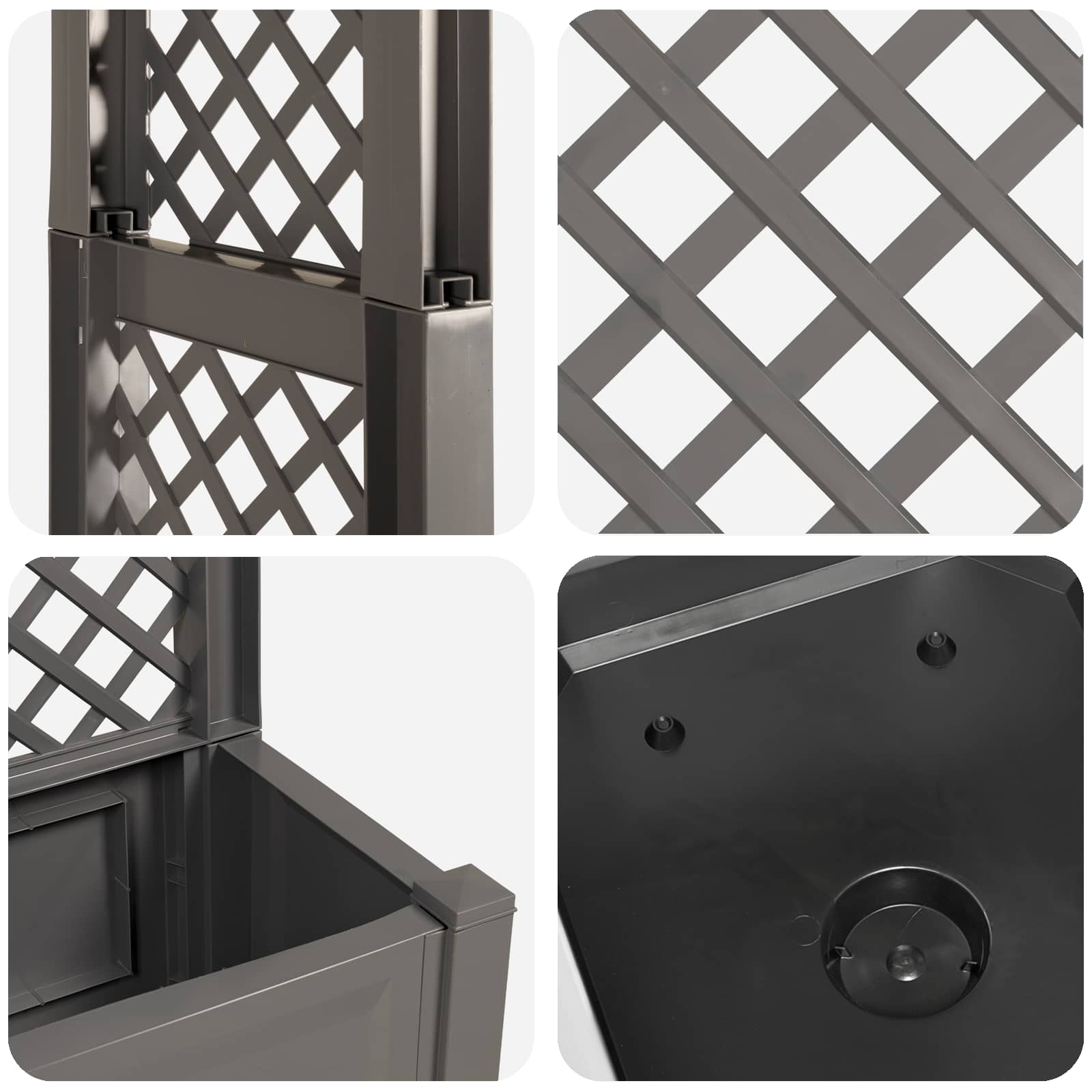 Rozenboog met planter Grijs 168,5 x 43 x 207 cm PP image 5