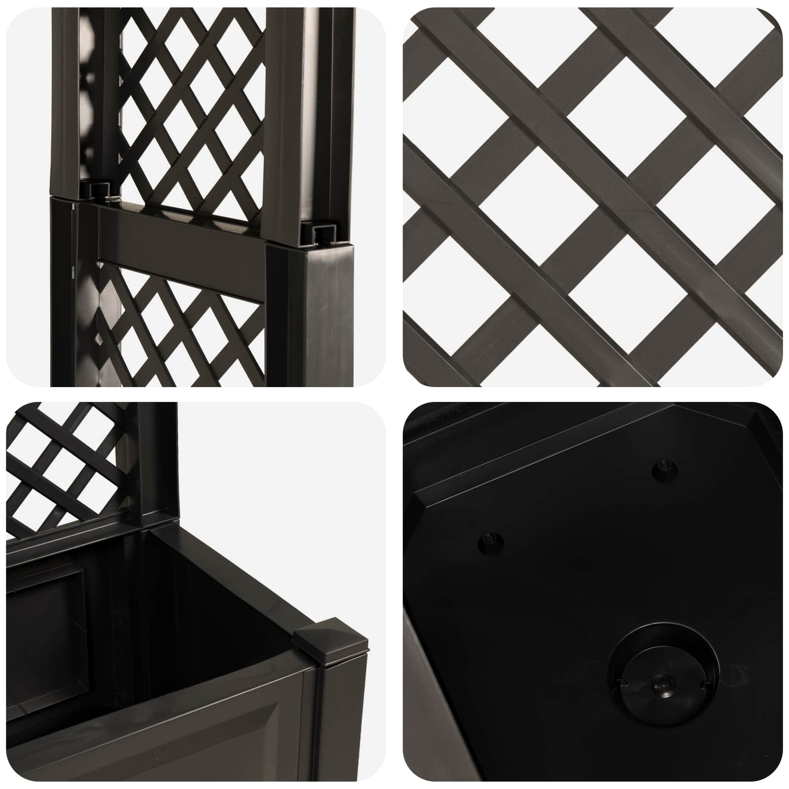 Rozenboog met planter Antracietkleurig 168,5 x 43 x 207 cm PP image 5