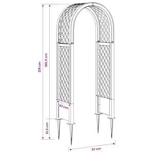 Růžový oblouk s hroty Antracitová 97 x 43 x 218 cm PP - obrázek 6