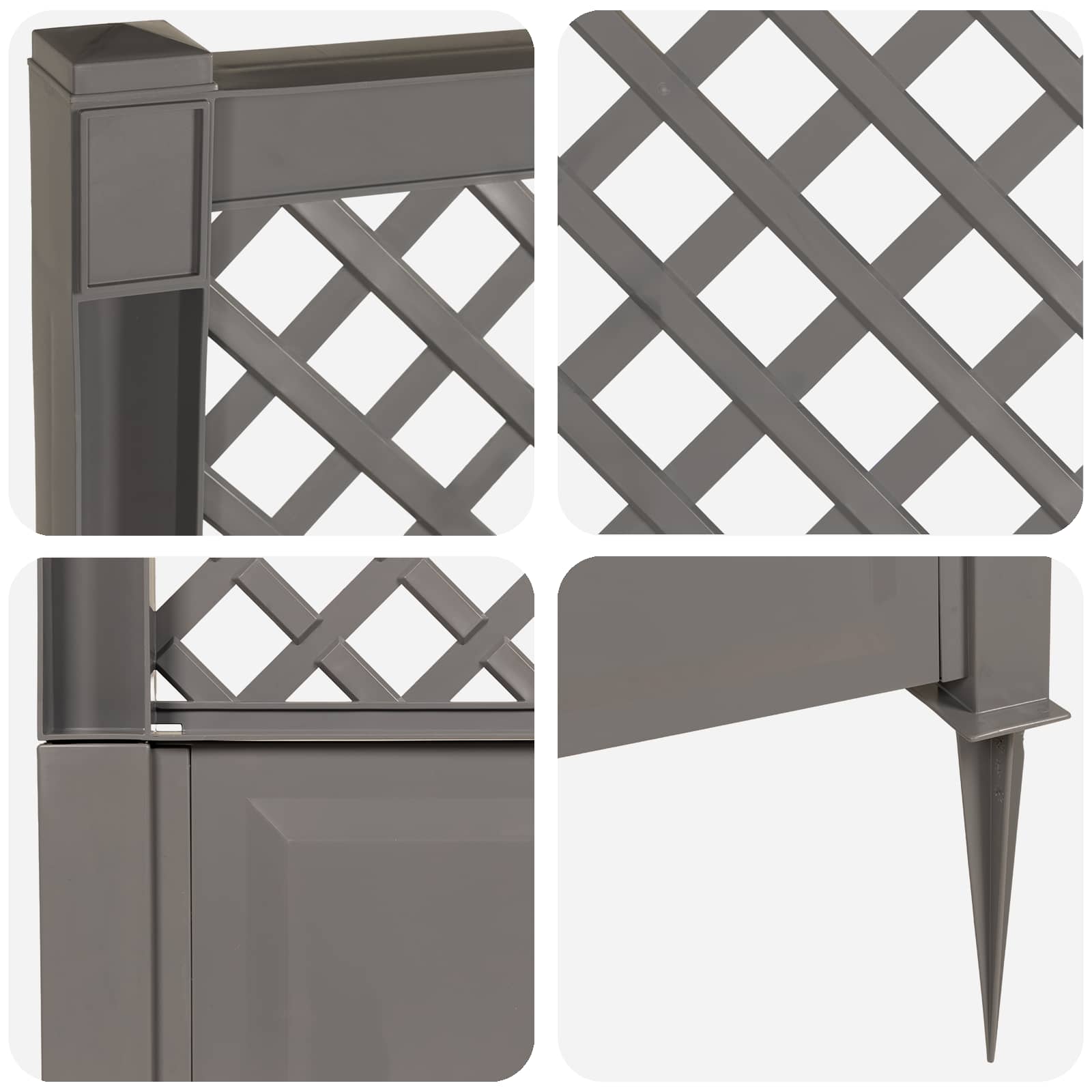 Trellis met Spike Grijs 99 x 6 x 165 cm PP image 6
