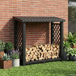 Polica za drva Antracit 114 x 46 x 101 cm PP